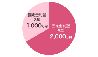 固定金利型2年 1000万円 固定金利型5年 2000万円