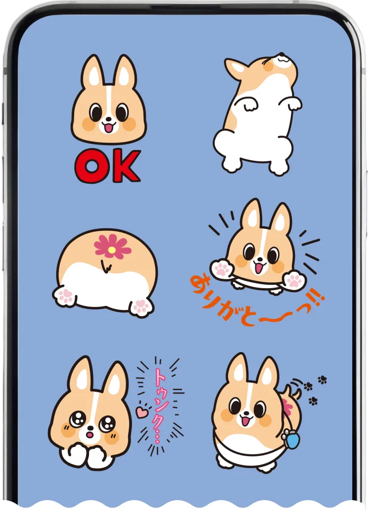 ちばコーギー2 LINEスタンプ サンプル