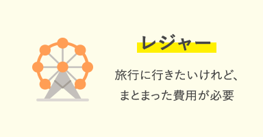 レジャー 旅行に行きたいけれど、まとまった費用が必要