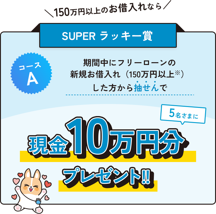 \150万円以上のお借入れなら/ SUPER ラッキー賞