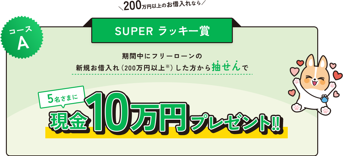 ＼150万円以上のお借入れなら／ SUPER ラッキー賞