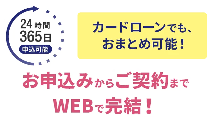 カードローンでも、おまとめ可能！お申込みからご契約までWEBで完結！